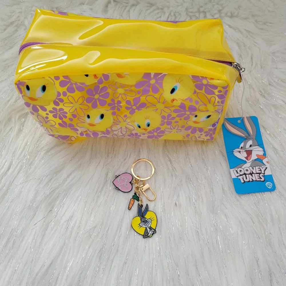 Looney Toons Cosmetic Bag & Keychain Set - Picture 1 of 11